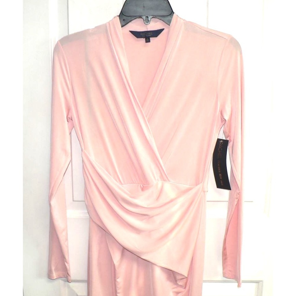 Rachel  Rachel  Roy Bret Long Sleeve Faux Wrap Dress in Blush Pink Small - Picture 3 of 8